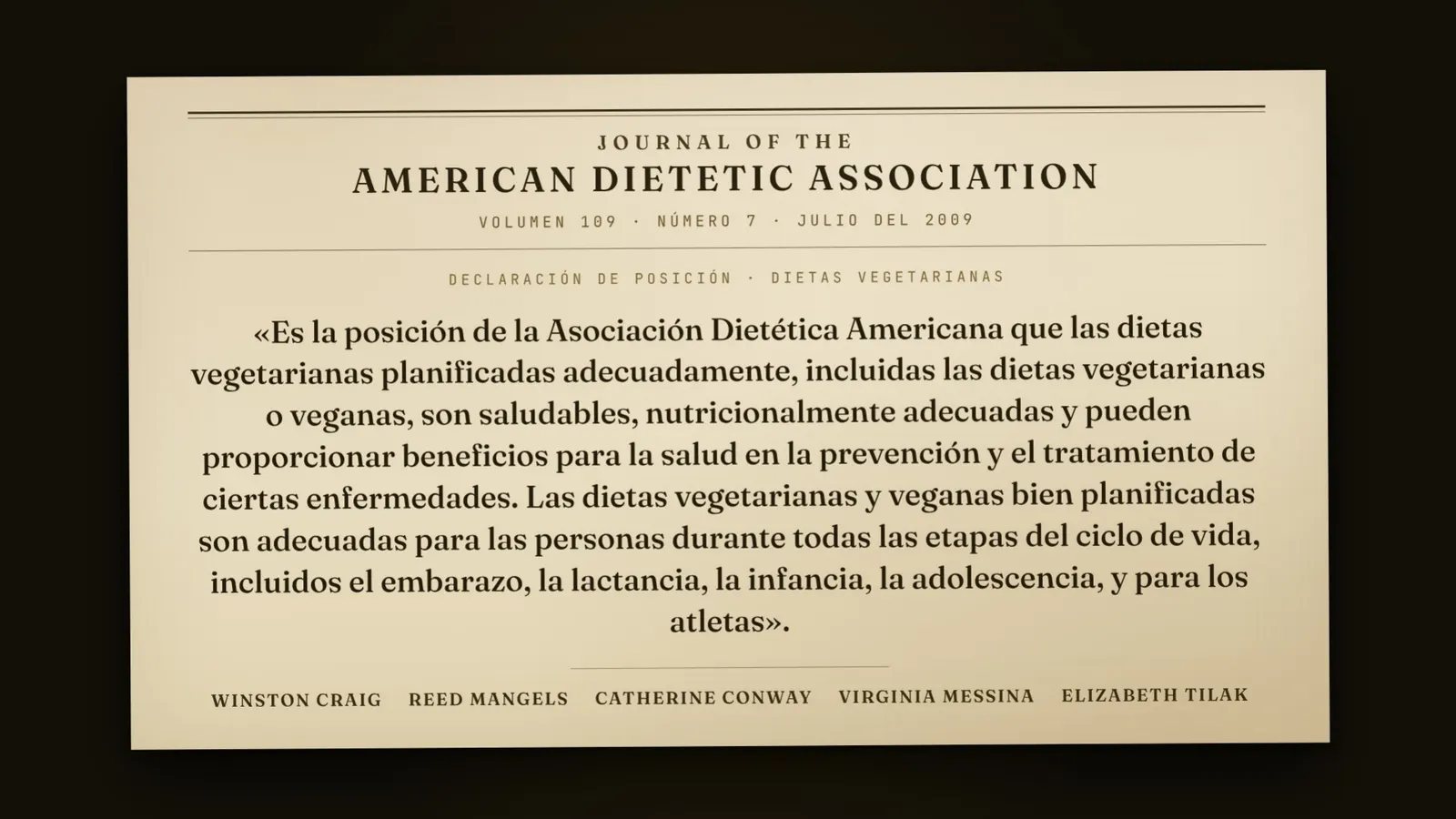 Diapositiva 27: La cita literal de la posición A.D.A. 2009